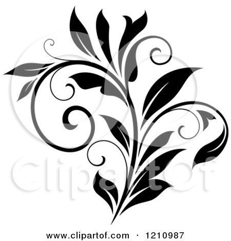Clipart of a Black and White Flourish Design 10 - Royalty Free Vector Illustration by Vector Tradition SM