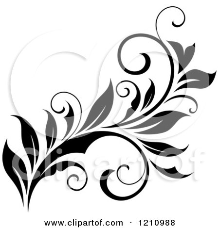 Clipart of a Black and White Flourish Design 11 - Royalty Free Vector Illustration by Vector Tradition SM