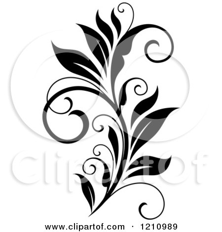 Clipart of a Black and White Flourish Design 12 - Royalty Free Vector Illustration by Vector Tradition SM