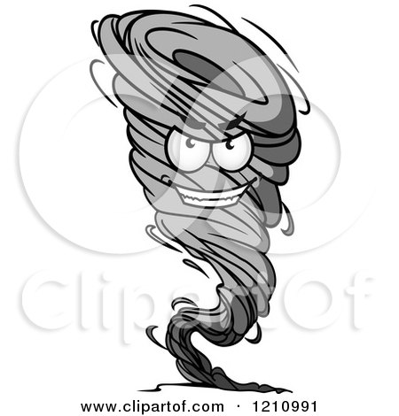 Clipart of a Grayscale Twister Tornado Character 4 - Royalty Free Vector Illustration by Vector Tradition SM