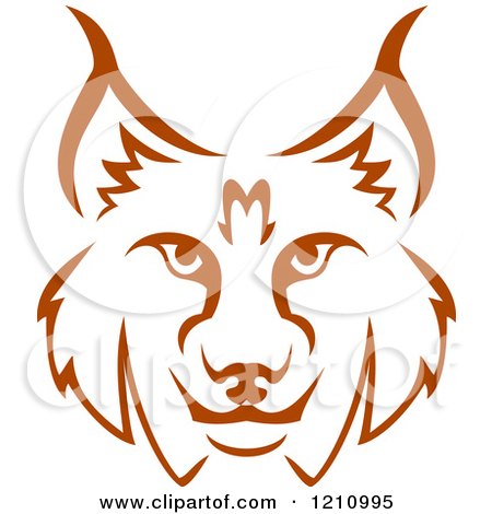 Clipart of a Brown Bobcat Face 2 - Royalty Free Vector Illustration by Vector Tradition SM