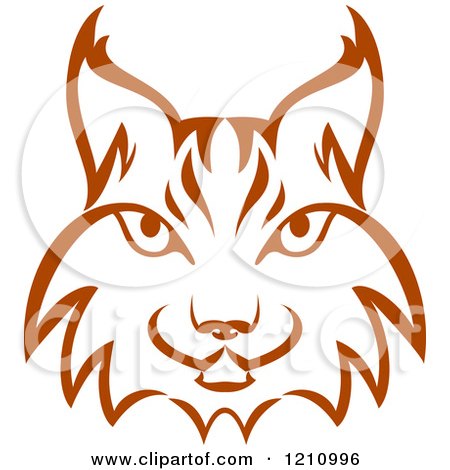 Clipart of a Brown Bobcat Face - Royalty Free Vector Illustration by Vector Tradition SM