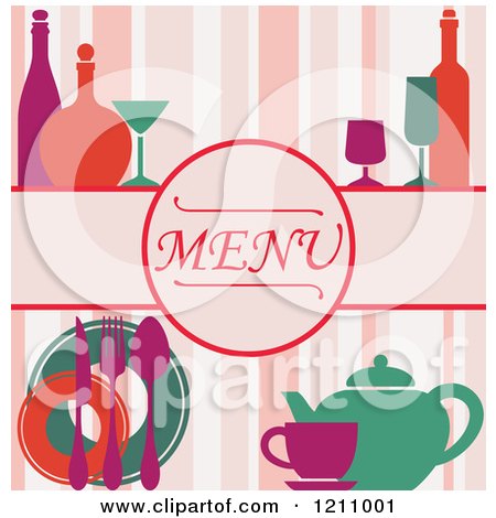 Clipart of a Menu Cover with Stripes - Royalty Free Vector Illustration by Vector Tradition SM