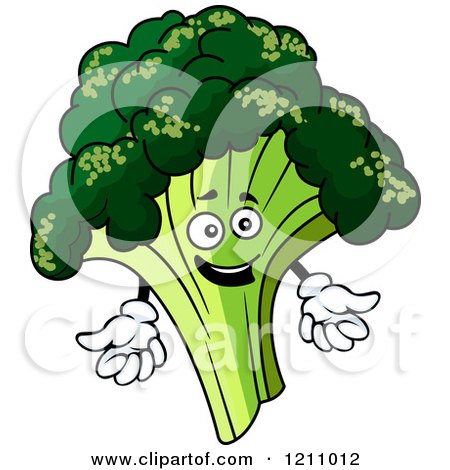 Clipart of a Happy Broccoli Mascot - Royalty Free Vector Illustration by Vector Tradition SM