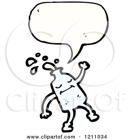 Cartoon of a Milk Container Speaking - Royalty Free Vector Illustration by lineartestpilot