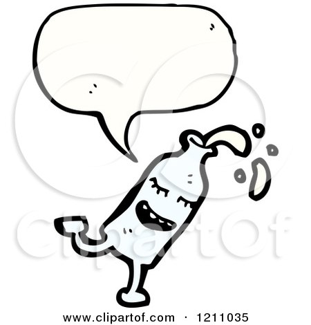 Cartoon of a Milk Container Speaking - Royalty Free Vector Illustration by lineartestpilot