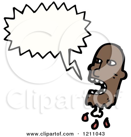 Cartoon of a Man's Head Speaking - Royalty Free Vector Illustration by lineartestpilot