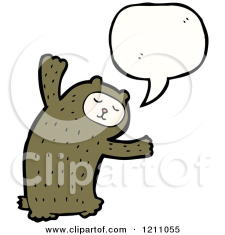 Cartoon of a Child in a Bear Costume Speaking - Royalty Free Vector Illustration by lineartestpilot