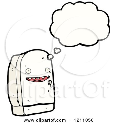 Cartoon of a Speaking Fridge - Royalty Free Vector Illustration by lineartestpilot