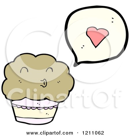 Cartoon of a Muffin Speaking - Royalty Free Vector Illustration by lineartestpilot
