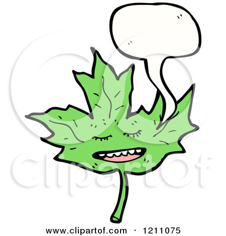 Cartoon of a Maple Leaf Speaking - Royalty Free Vector Illustration by lineartestpilot