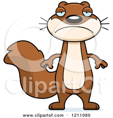 Cartoon of a Depressed Slim Squirrel - Royalty Free Vector Clipart by Cory Thoman