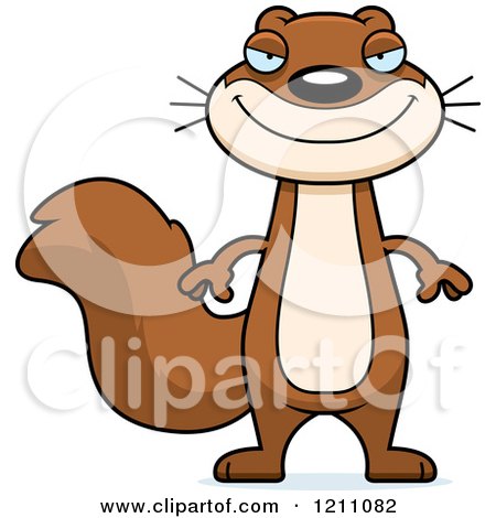 Cartoon of a Sly Slim Squirrel - Royalty Free Vector Clipart by Cory Thoman