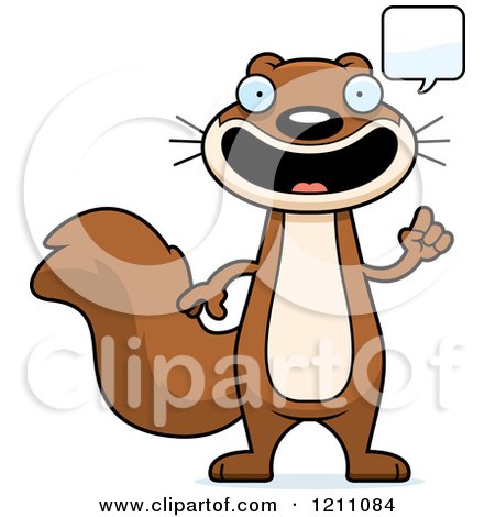 Cartoon of a Talking Slim Squirrel - Royalty Free Vector Clipart by Cory Thoman