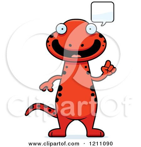 Cartoon of a Talking Slim Red Salamander - Royalty Free Vector Clipart by Cory Thoman