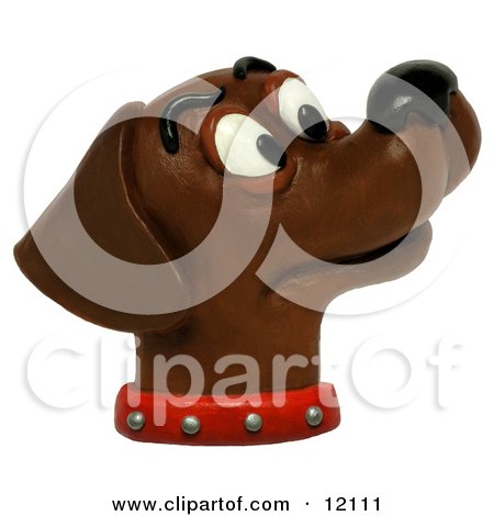 clay sculpture of chocolate lab sniffing he air Clipart Picture by Amy Vangsgard