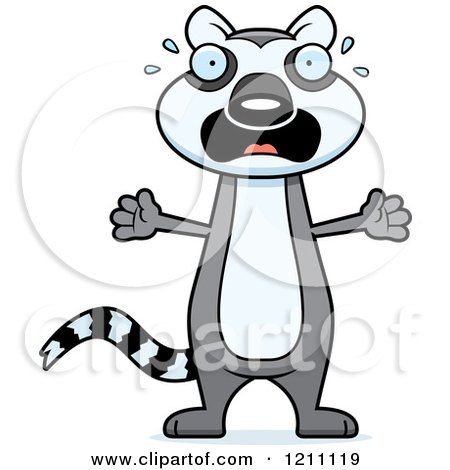 Cartoon of a Scared Slim Lemur - Royalty Free Vector Clipart by Cory Thoman