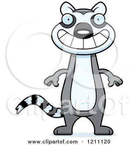 Cartoon of a Grinning Slim Lemur - Royalty Free Vector Clipart by Cory Thoman