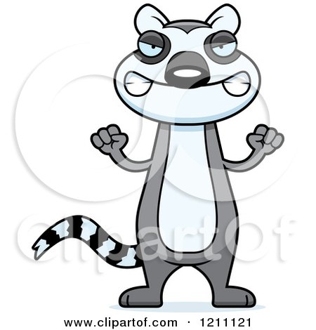 Cartoon of a Mad Slim Lemur - Royalty Free Vector Clipart by Cory Thoman
