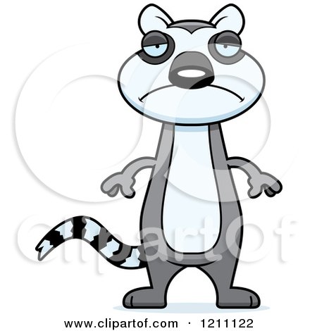 Cartoon of a Depressed Slim Lemur - Royalty Free Vector Clipart by Cory Thoman