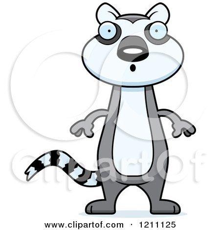 Cartoon of a Surprised Slim Lemur - Royalty Free Vector Clipart by Cory Thoman