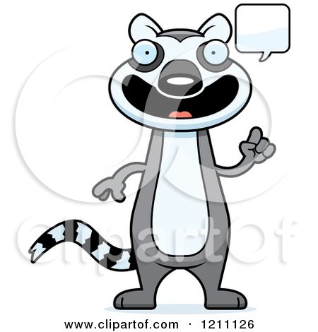 Cartoon of a Talking Slim Lemur - Royalty Free Vector Clipart by Cory Thoman