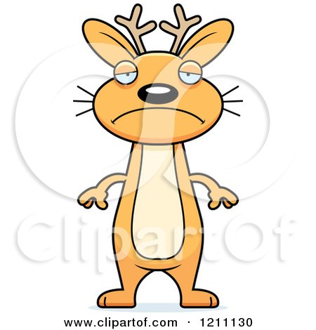 Cartoon of a Depressed Slim Jackalope - Royalty Free Vector Clipart by Cory Thoman