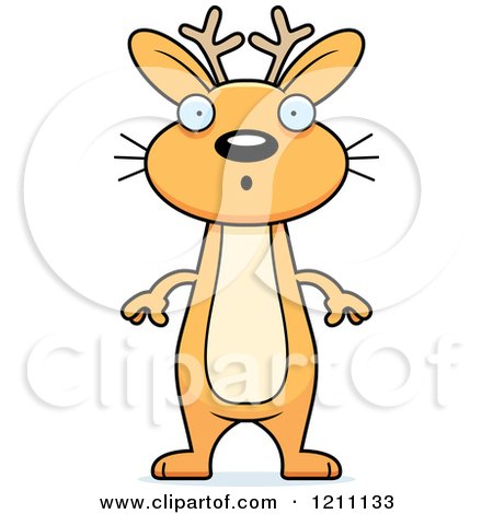 Cartoon of a Surprised Slim Jackalope - Royalty Free Vector Clipart by Cory Thoman