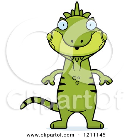 Cartoon of a Surprised Slim Iguana - Royalty Free Vector Clipart by Cory Thoman