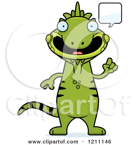 Cartoon of a Talking Slim Iguana - Royalty Free Vector Clipart by Cory Thoman