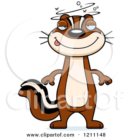 Cartoon of a Slim Drunk Chipmunk - Royalty Free Vector Clipart by Cory Thoman