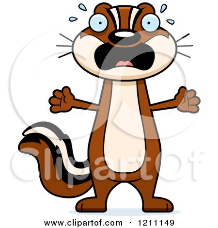 Cartoon of a Slim Scared Chipmunk - Royalty Free Vector Clipart by Cory Thoman