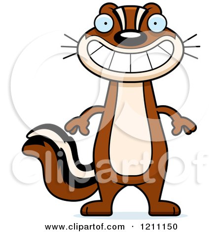 Cartoon of a Grinning Slim Chipmunk - Royalty Free Vector Clipart by Cory Thoman