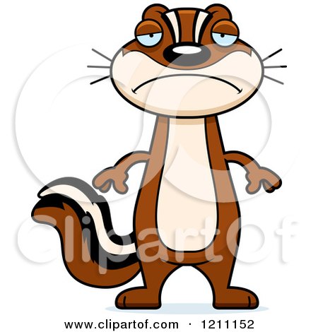 Cartoon of a Depressed Slim Chipmunk - Royalty Free Vector Clipart by Cory Thoman