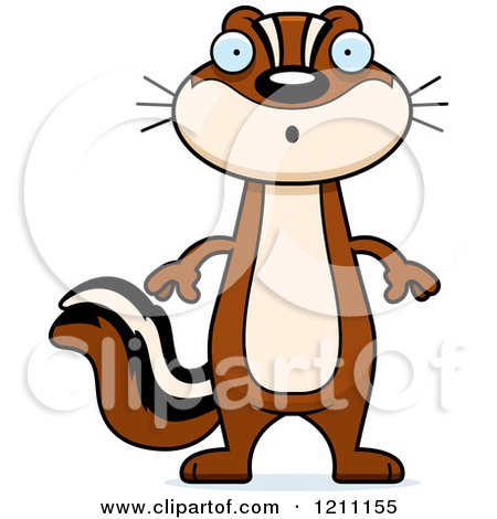 Cartoon of a Surprised Slim Chipmunk - Royalty Free Vector Clipart by Cory Thoman