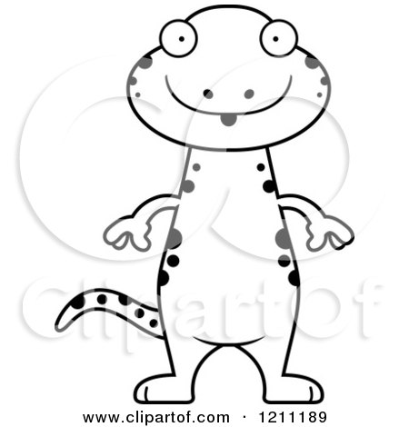 Cartoon of a Black And White Surprised Slim Salamander - Royalty Free Vector Clipart by Cory Thoman