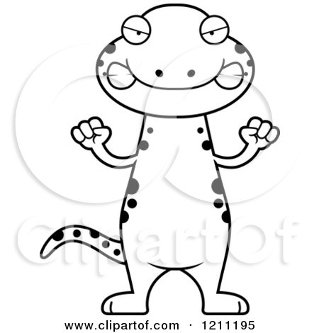 Cartoon of a Black And White Drunk Slim Salamander - Royalty Free Vector Clipart by Cory Thoman