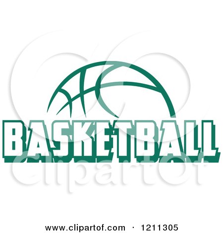 Clipart of a Green Ball with BASKETBALL Text - Royalty Free Vector Illustration by Johnny Sajem