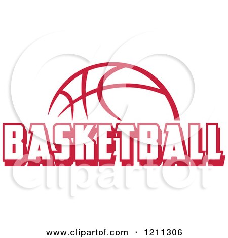 Clipart of a Red Ball with BASKETBALL Text - Royalty Free Vector Illustration by Johnny Sajem