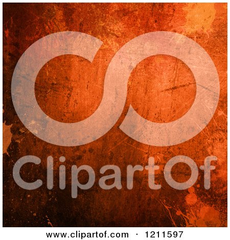 Clipart of a 3d Orange Grungy Texture Background - Royalty Free CGI Illustration by KJ Pargeter