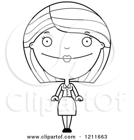 Cartoon of a Black and White Happy Business Woman - Royalty Free Vector Clipart by Cory Thoman