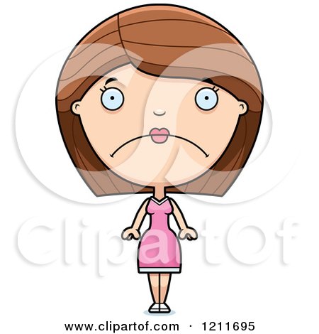 Cartoon of a Depressed Woman - Royalty Free Vector Clipart by Cory Thoman
