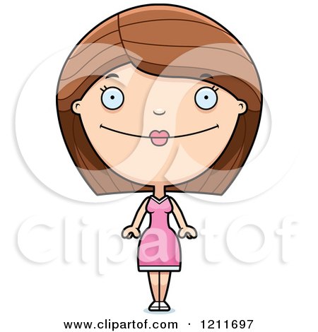 Cartoon of a Happy Woman - Royalty Free Vector Clipart by Cory Thoman
