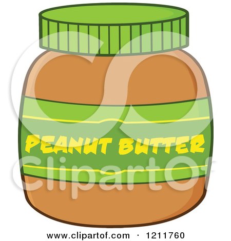 Cartoon of a Jar of Peanut Butter - Royalty Free Vector Clipart by Hit Toon