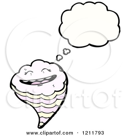 Cartoon of a Thinking Tornado - Royalty Free Vector Illustration by lineartestpilot