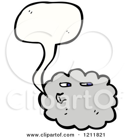 Cartoon of a Storm Cloud Speaking - Royalty Free Vector Illustration by lineartestpilot
