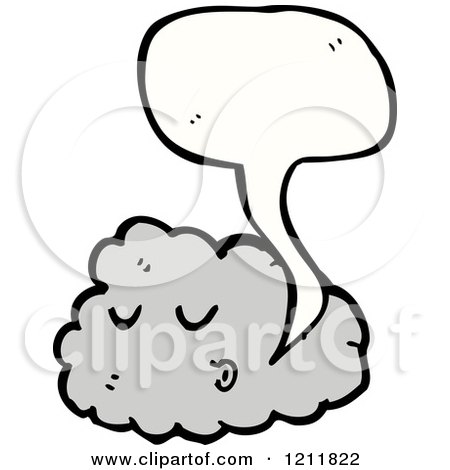 Cartoon of a Storm Cloud Speaking - Royalty Free Vector Illustration by lineartestpilot
