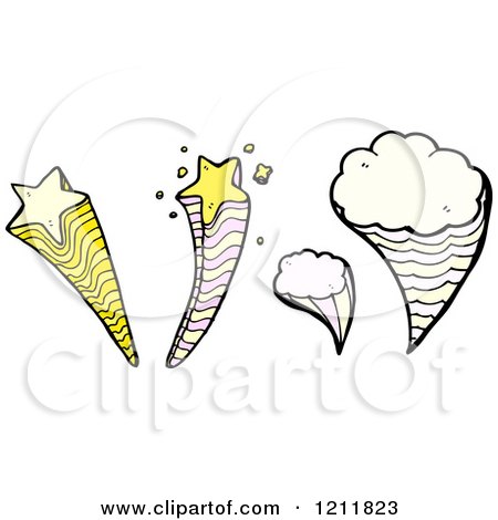 Cartoon of Speaking Tornados and Stars - Royalty Free Vector Illustration by lineartestpilot