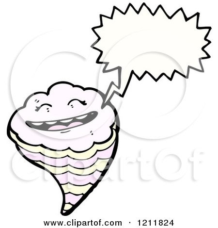 Cartoon of a Speaking Tornado - Royalty Free Vector Illustration by lineartestpilot