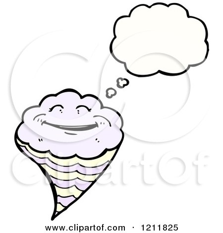 Cartoon of a Thinking Tornado - Royalty Free Vector Illustration by lineartestpilot